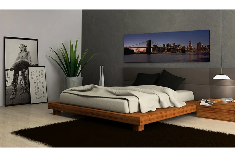 Tavla Brooklyn Bridge Panorama 135x45 cm - Interiør - Maleri & posters - Lerretsbilder