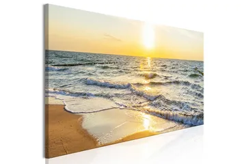 Tavla Calm Waves (1 Part) Narrow Golden 135x45 - Interiør - Maleri & posters - Lerretsbilder