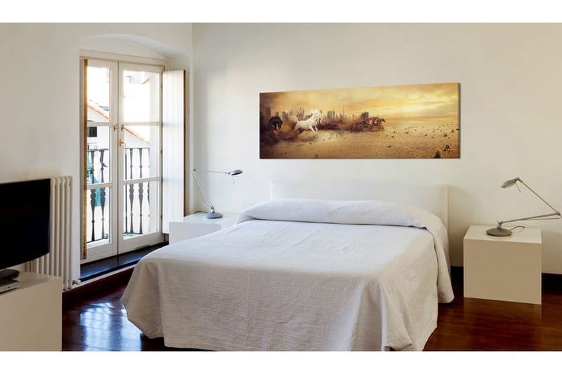 Tavla City Of Stallions 135x45 cm - Interiør - Maleri & posters - Lerretsbilder