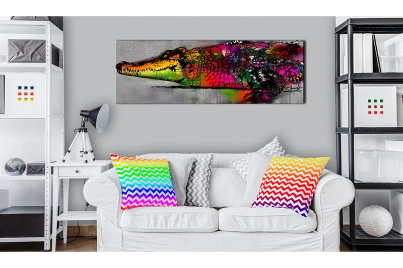 Tavla Colourful Alligator VALUE_MISSING_2 120x40 - Interiør - Maleri & posters - Lerretsbilder