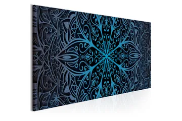 Tavla Feathers (1 Part) Blue Narrow 135x45 - Interiør - Maleri & posters - Lerretsbilder
