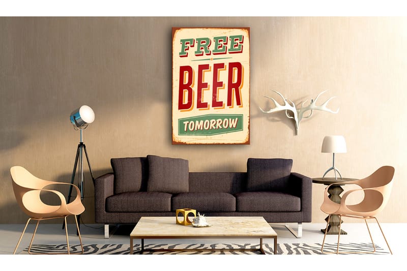 Tavla Free Beer Tomorrow VALUE_MISSING_3 80x120 - Interiør - Maleri & posters - Lerretsbilder
