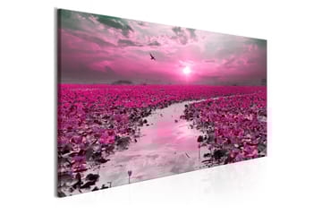 Tavla Lilies and Sunset (1 Part) Narrow 150x50 - Interiør - Maleri & posters - Lerretsbilder