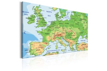 Tavla Map of Europe 90x60 - Interiør - Maleri & posters - Lerretsbilder