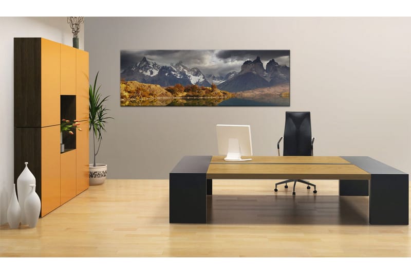 Tavla Mountain Landscape Before A Storm 135x45 cm - Interiør - Maleri & posters - Lerretsbilder