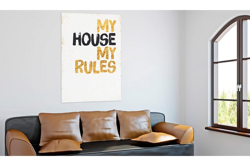 Tavla My Home: My house, my rules 80x120 VALUE_MISSING_1 - Interiør - Maleri & posters - Lerretsbilder