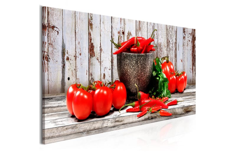 Tavla Red Vegetables (1 Part) Wood Narrow 135x45 - Interiør - Maleri & posters - Lerretsbilder