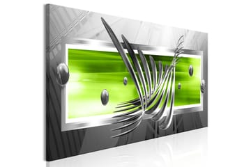 Tavla Silver Wings (1 Part) Narrow Green 150x50 - Interiør - Maleri & posters - Lerretsbilder