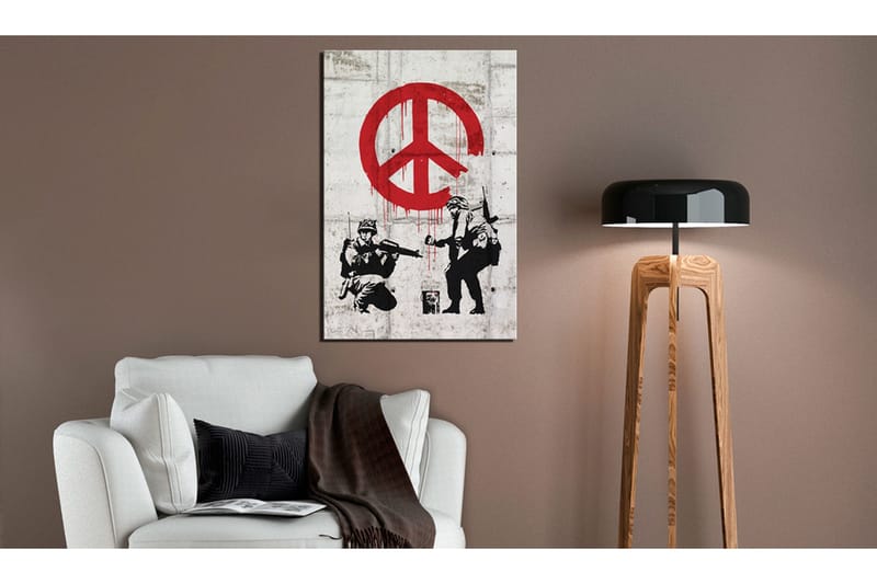 Tavla Soldiers Painting Peace By Banksy VALUE_MISSING_3 80x120 - Interiør - Maleri & posters - Lerretsbilder