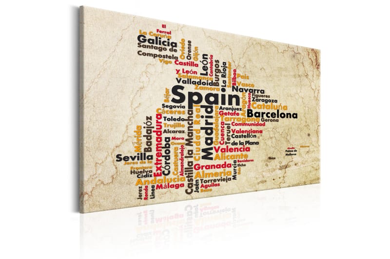 Tavla Spanish Cities (ES) 90x60 - Interiør - Maleri & posters - Lerretsbilder