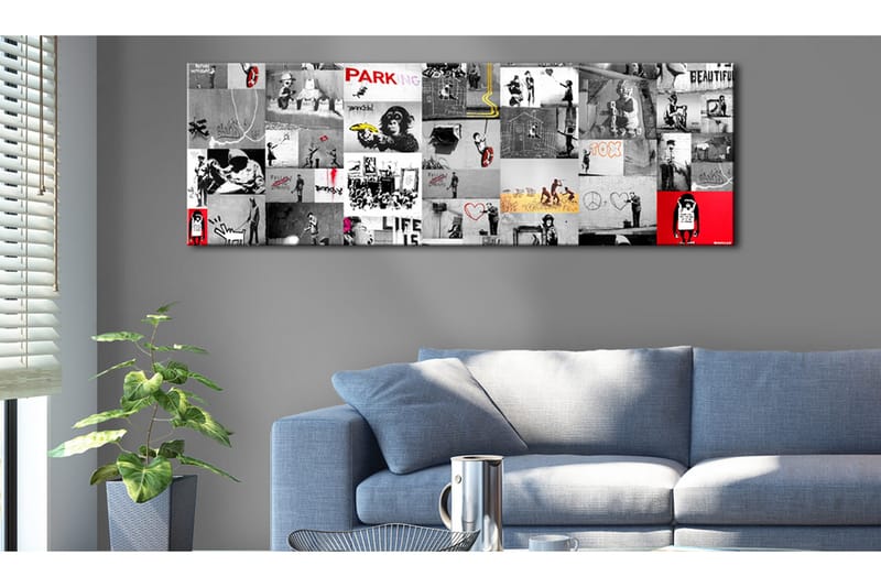 Tavla Street Art Banksy Ii VALUE_MISSING_3 135x45 - Interiør - Maleri & posters - Lerretsbilder