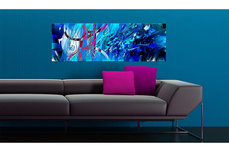 Tavla Turquoise Regn 135x45 cm - Interiør - Maleri & posters - Lerretsbilder