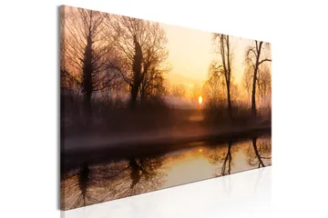 Tavla Winter Sunset (1 Part) Narrow 120x40 - Interiør - Maleri & posters - Lerretsbilder