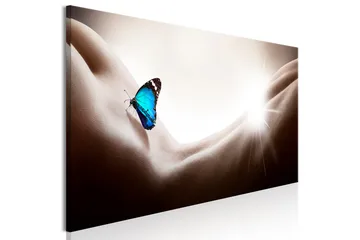 Tavla Woman and Butterfly (1 Part) Narrow 120x40 - Interiør - Maleri & posters - Lerretsbilder