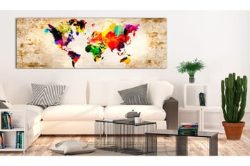 Tavla World In Watercolours VALUE_MISSING_2 120x40 - Interiør - Maleri & posters - Lerretsbilder
