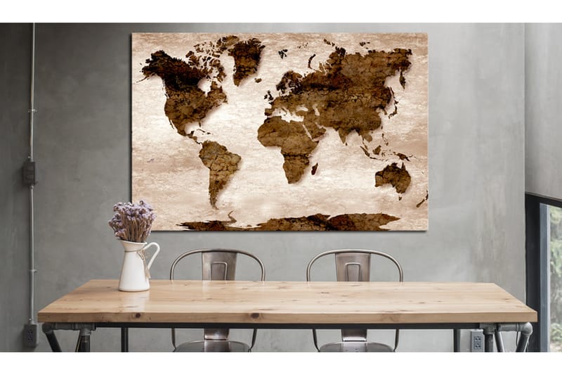 Tavla World Map: 60x40 Brown