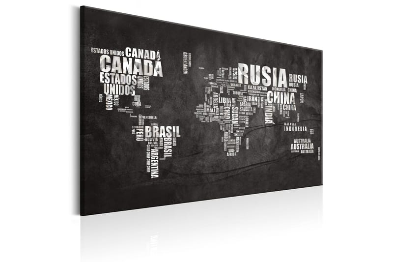Tavla World Map: Spanish Geography (ES) 90x60 - Interiør - Maleri & posters - Lerretsbilder