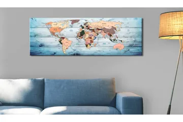 Tavla World Maps Sapphire Travels VALUE_MISSING_3 120x40 - Interiør - Maleri & posters - Lerretsbilder