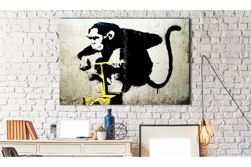 Tavle Monkey Detonator By Banksy 120X80 - Artgeist sp. z o. o. - Lerretsbilder