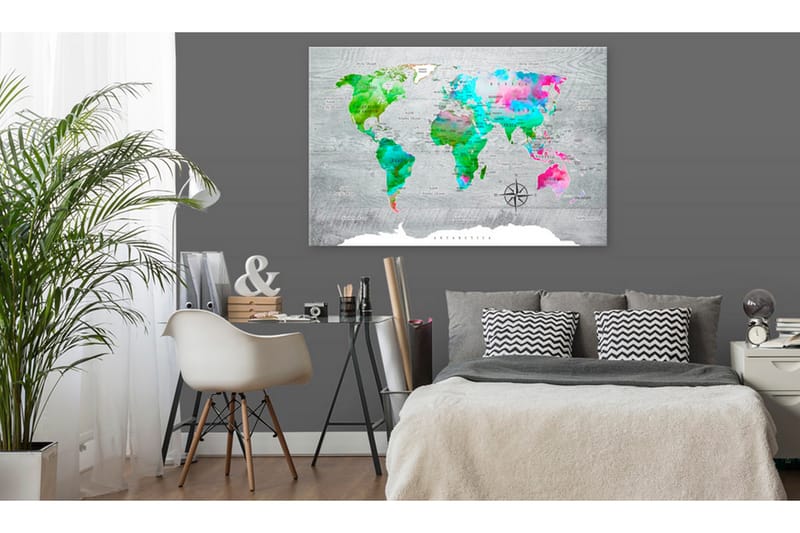 Tavle World Map: Green Paradise 60X40 - Artgeist sp. z o. o. - Lerretsbilder