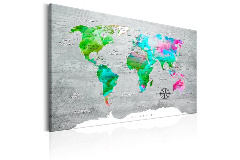 Tavle World Map: Green Paradise 60X40 - Artgeist sp. z o. o. - Lerretsbilder