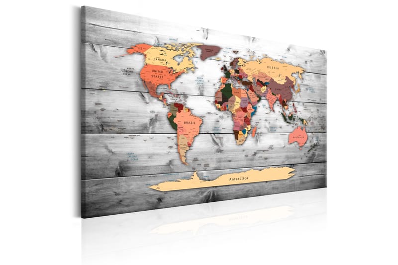 Tavle World Map: New Directions 90X60 - Artgeist sp. z o. o. - Lerretsbilder
