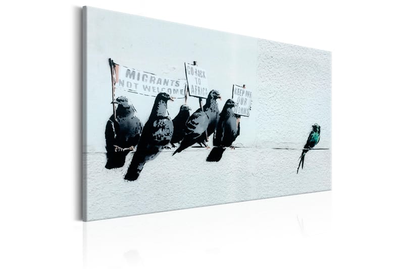 Tavle Protesting Birds By Banksy 90X60 - Artgeist sp. z o. o. - Lerretsbilder