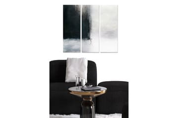 Trelerret 3-delt 50x70 cm - Abstrakt komposisjon med mørke og lyse nyanser - Mørkegrå / Hvit - Interiør - Maleri & posters - Lerretsbilder