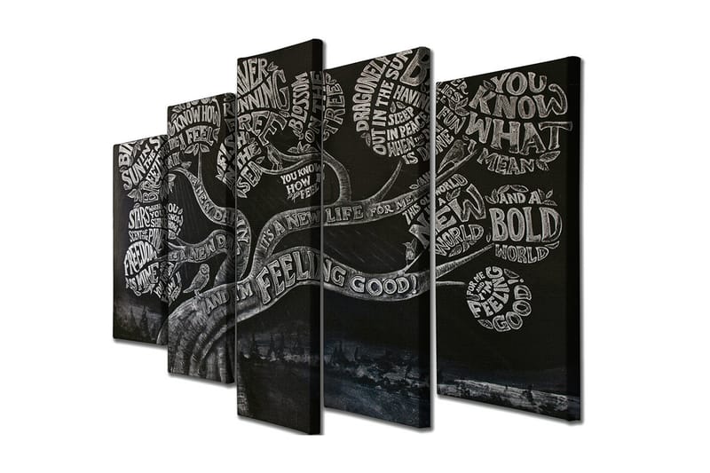 Veggdekorasjon Canvas Bilde 5-delt - Interiør - Maleri & posters - Lerretsbilder