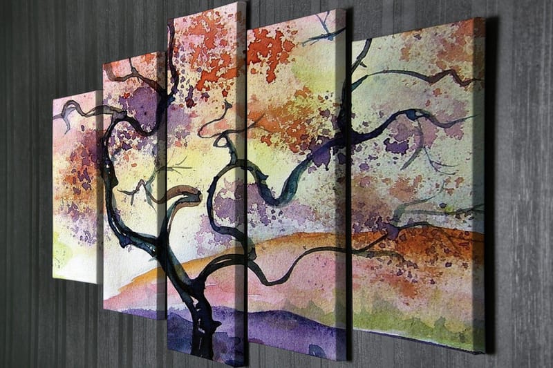 Veggdekorasjon Canvas Bilde 5-delt - Interiør - Maleri & posters - Lerretsbilder