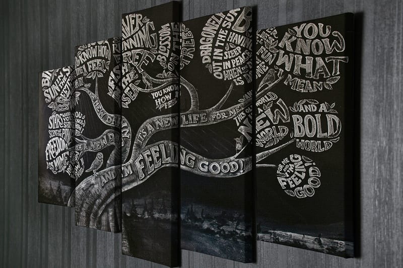 Veggdekorasjon Canvas Bilde 5-delt - Interiør - Maleri & posters - Lerretsbilder