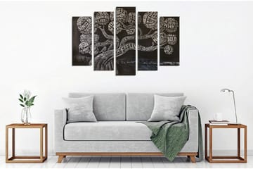 Veggdekorasjon Canvas Bilde 5-delt - Interiør - Maleri & posters - Lerretsbilder