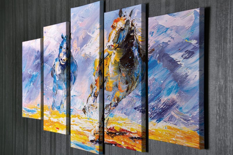 Veggdekorasjon Canvas Bilde 5-delt - Interiør - Maleri & posters - Lerretsbilder
