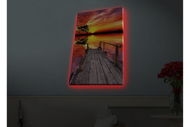 Veggdekorasjon LED-belysning Canvas Bilde - Interiør - Maleri & posters - Lerretsbilder