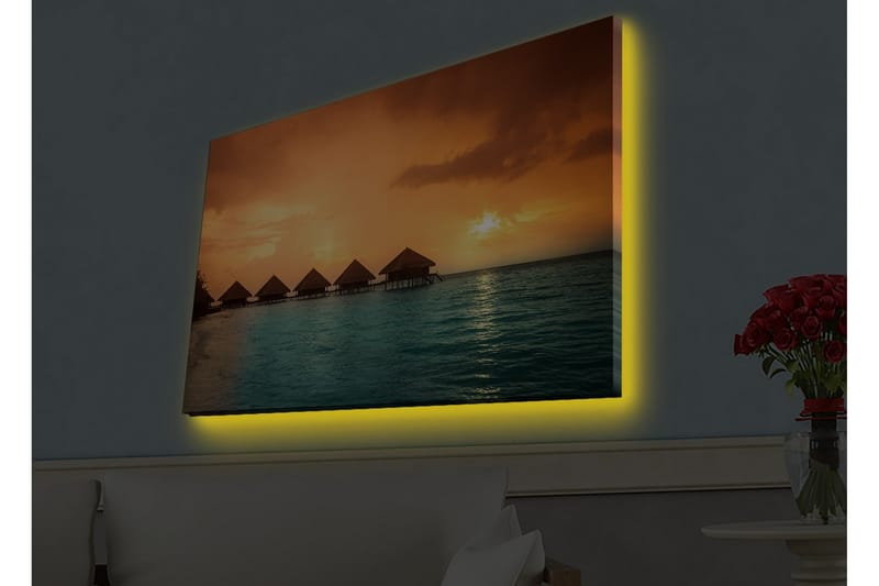 Veggdekorasjon LED-belysning Canvas Bilde - Interiør - Maleri & posters - Lerretsbilder