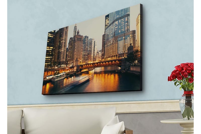 Veggdekorasjon LED-belysning Canvas Bilde - Interiør - Maleri & posters - Lerretsbilder