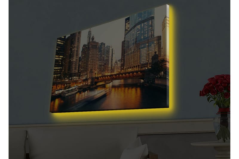 Veggdekorasjon LED-belysning Canvas Bilde - Interiør - Maleri & posters - Lerretsbilder