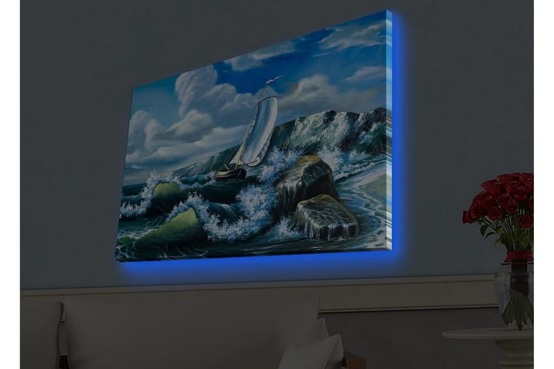 Veggdekorasjon LED-belysning Canvas Bilde - Interiør - Maleri & posters - Lerretsbilder