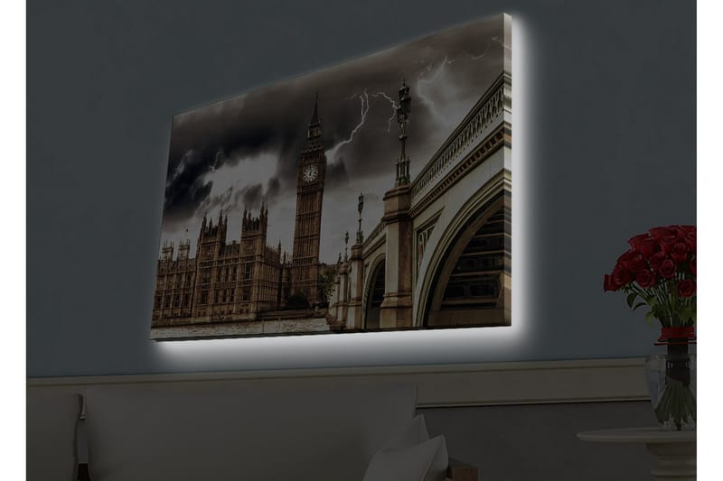 Veggdekorasjon LED-belysning Canvas Bilde - Interiør - Maleri & posters - Lerretsbilder