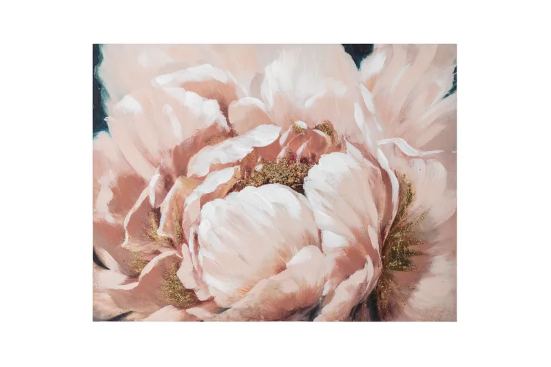 Oljemaling 75x100 cm Rosa blomster