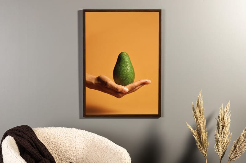 Poster Avocado 30x40 cm - Oransje/Grønn - Posters