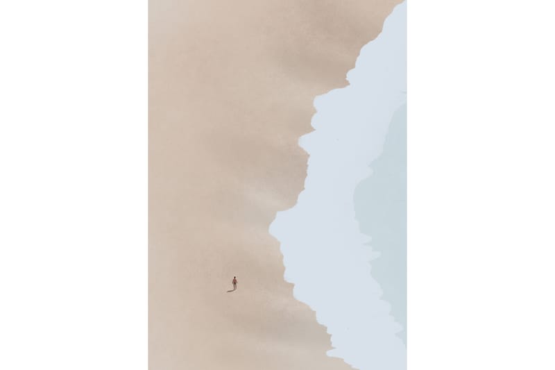 Poster Beach 21x30 cm - Beige - Posters