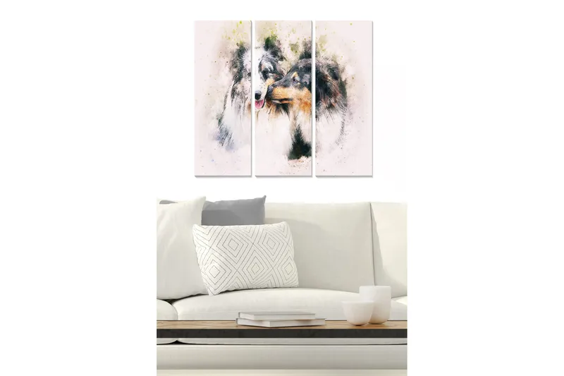 Canvasbilde Animal 3-pk flerfarget, 22x05 cm