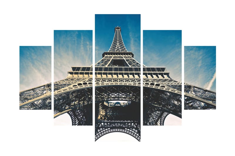 Canvasbilde City Paris 5-pk Flerfarget - Posters