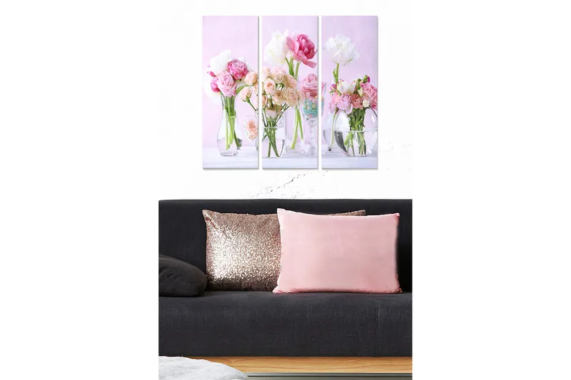 Canvasbilde Floral 3-pk flerfarget, 22x05 cm