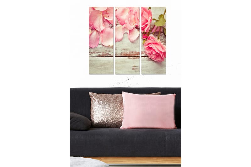 Canvasbilde Floral 3-pk flerfarget - 22x05 cm - Posters