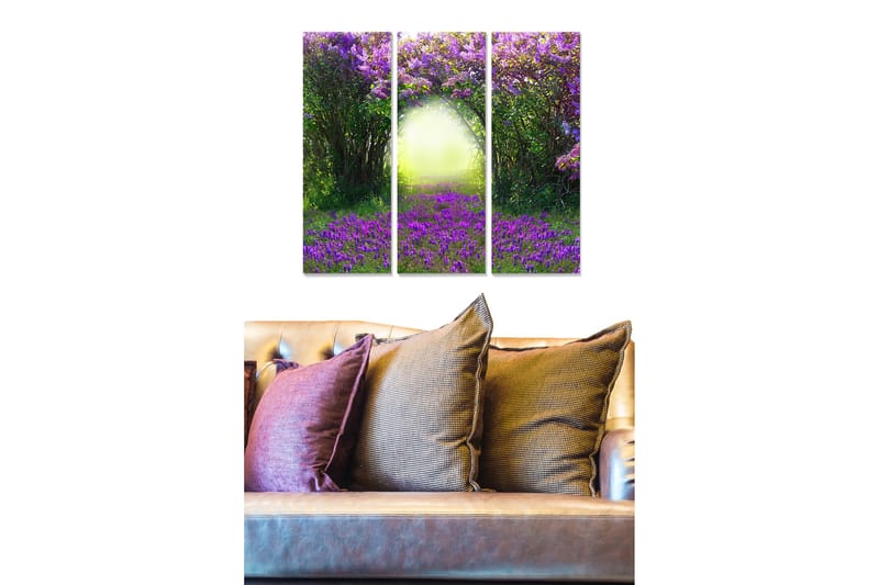 Canvasbilde Floral 3-pk flerfarget - 22x05 cm - Posters