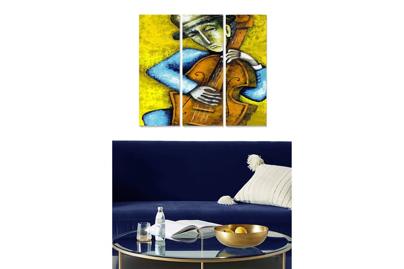 Canvasbilde Music 3-pk Flerfarget, 22x05 cm