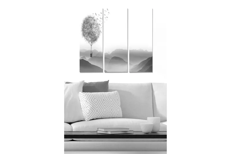 Canvasbilde Scenic 3-pk flerfarget, 22x05 cm