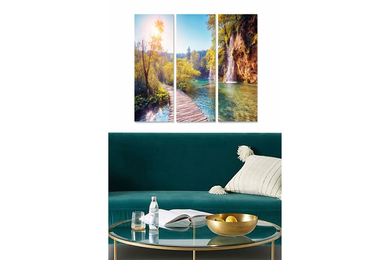 Canvasbilde Scenic 3-pk flerfarget - 22x05 cm - Posters